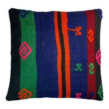 Housse de coussin en kilim turc vintage 40x40cm