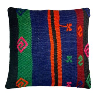 Vintage turkish kilim cushion cover 40x40cm