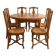 Ensemble table ronde et 6 chaises paillées en bois massif