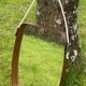 Old scandinavian teak mirror barrel shape vintage 50/60
