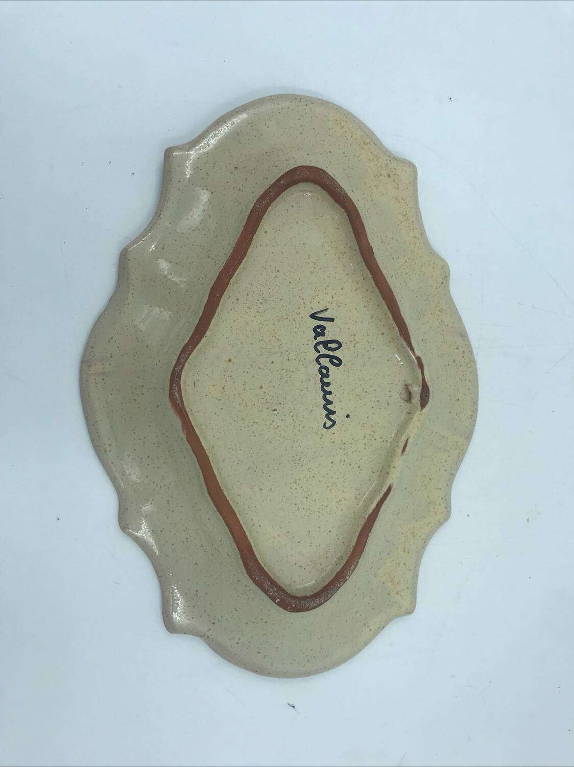 Plate, signed, Vallauris, handmade, French, decoration, lav.