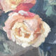 Canvas oil on panel with flowers
