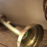 Push-button brass torch candle holder