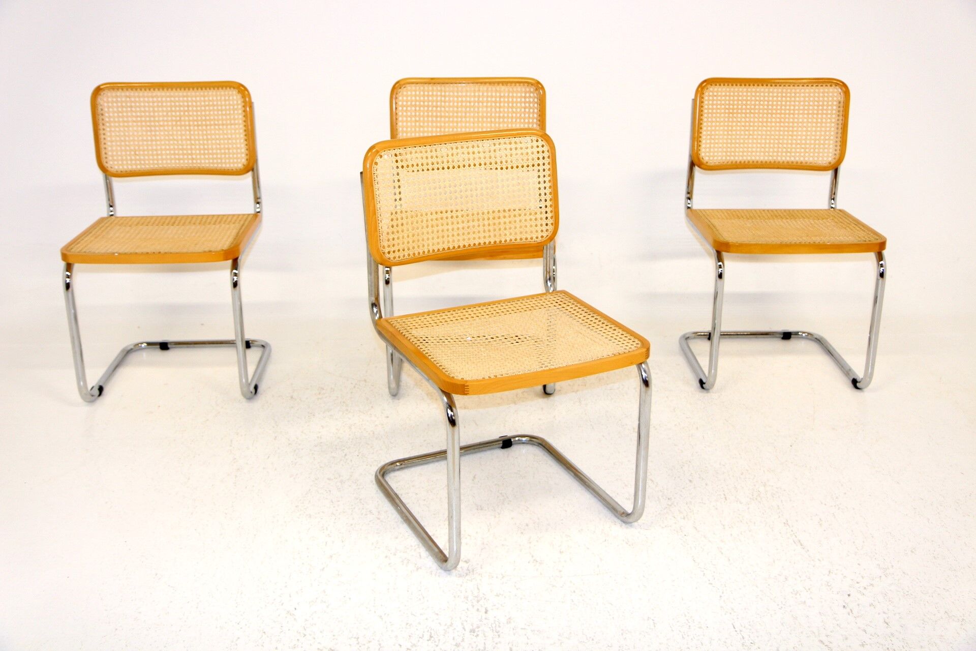 Set of 4 chairs "B32", Marcel Breuer, Italy, 1990