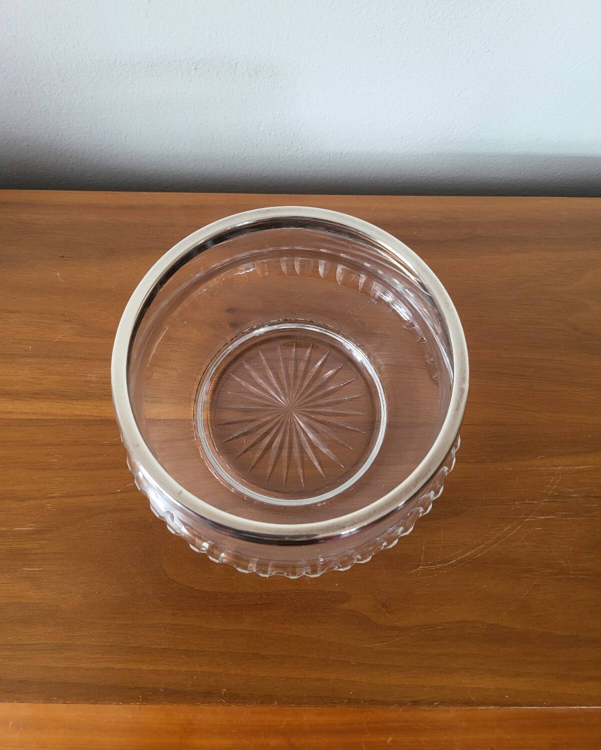 Glass cup and silver frame