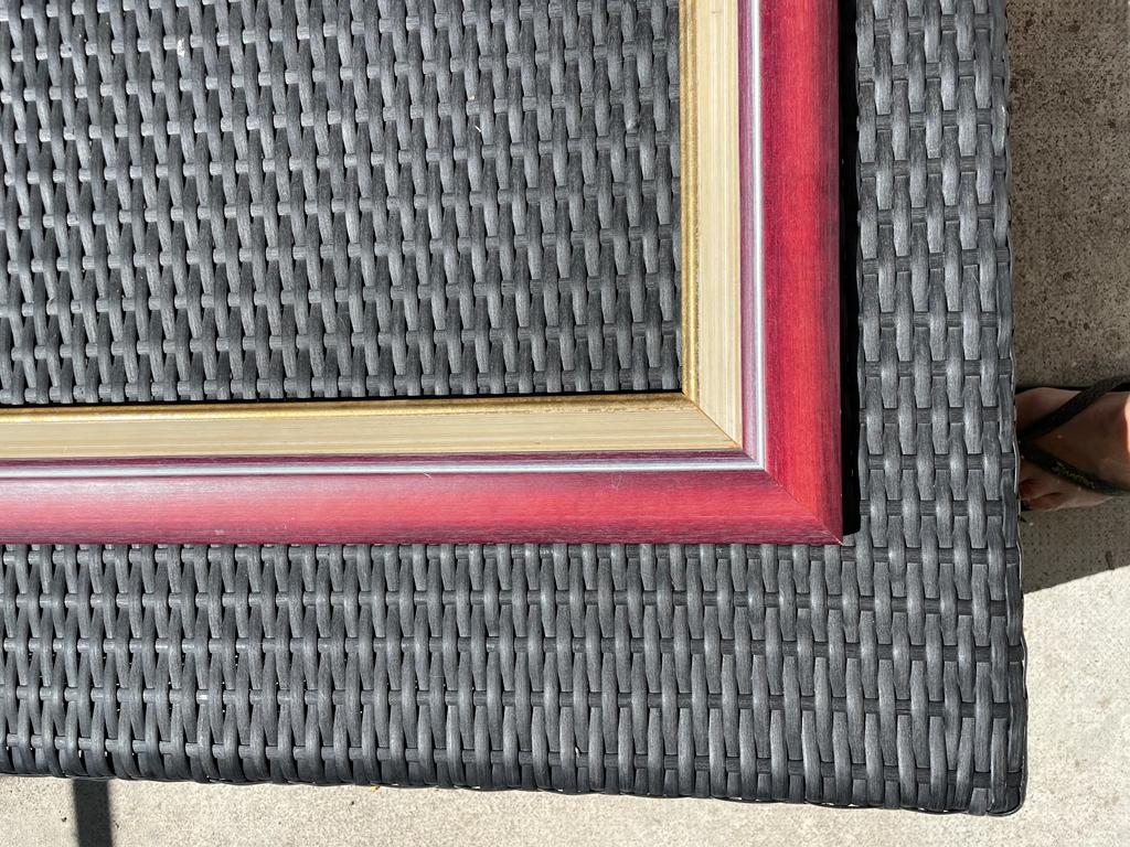 Plum gold and white frame