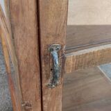 Tall display case in old wood