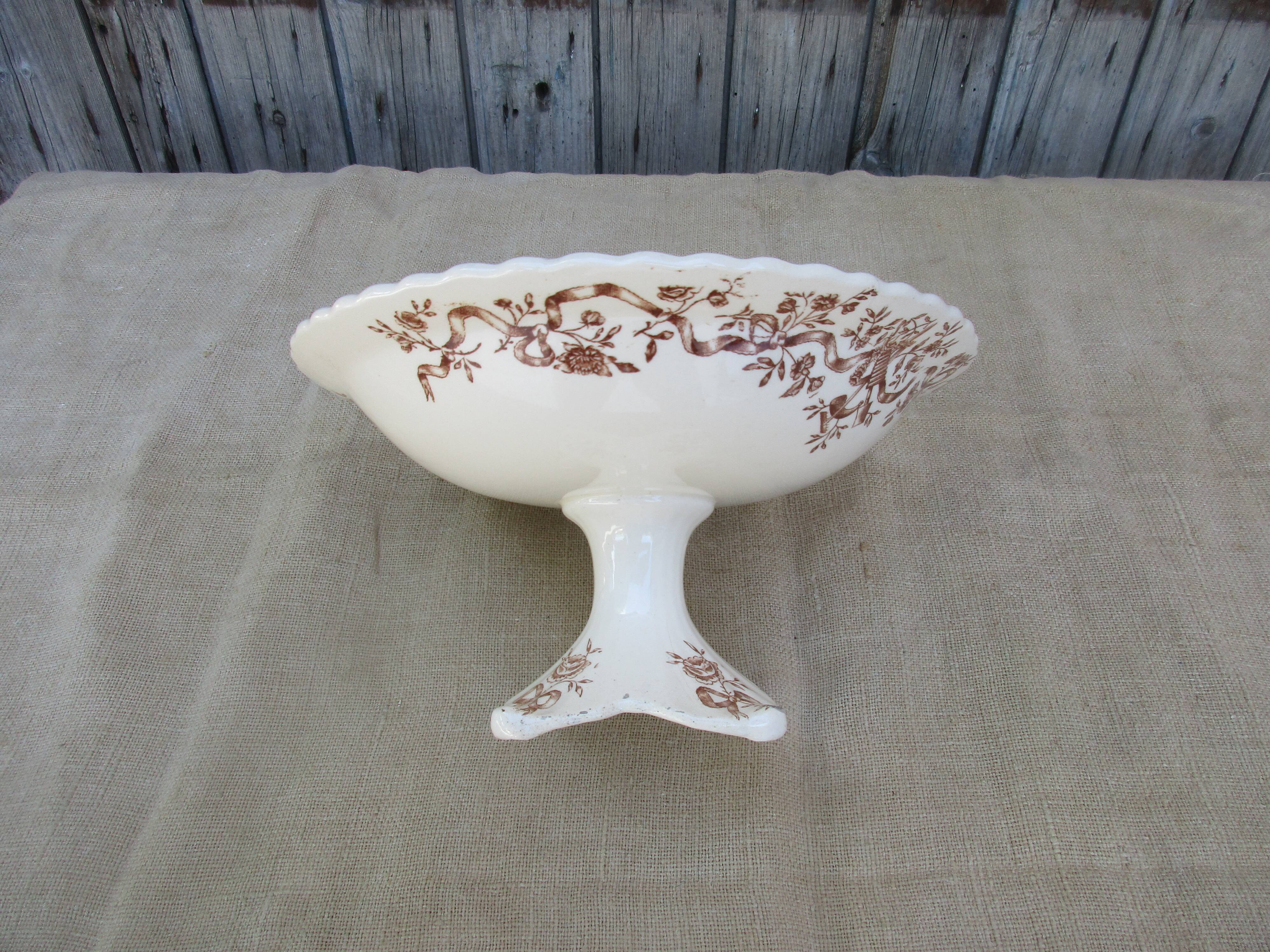 Compotier with floral decor brown longchamps