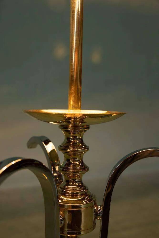 Vintage brass table lamp in Hollywood Regency style from the 50s/60s.