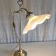 Articulated table lamp in brass and opaline - mid 20th century.