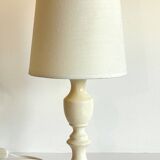 Vintage White-Cream Lacquered WOOD LAMP