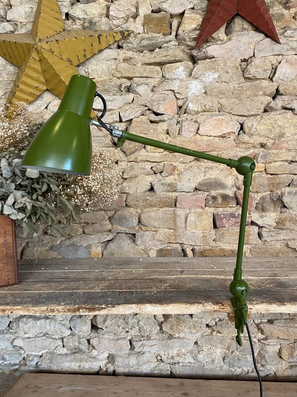 Wall lamp - 2 telescopic arms - khaki green