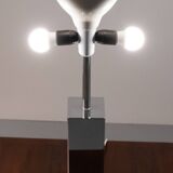 Goffredo Reggiani Chrome Square Table Lamps, Italy, 1960s