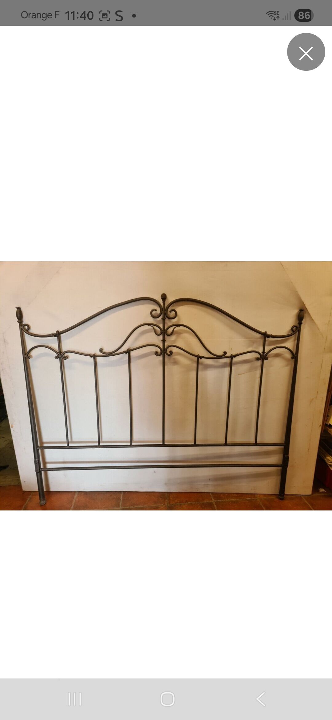 Wrought iron headboard