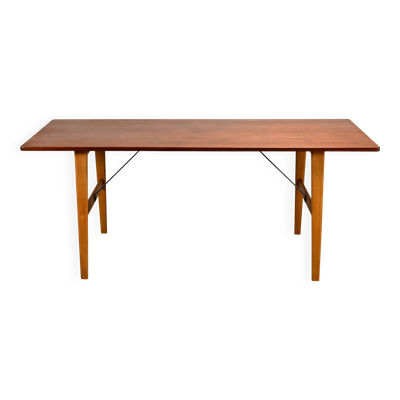 Table de chasse Børge Mogensen en teck et chêne pour Søborg Møbelfabrik