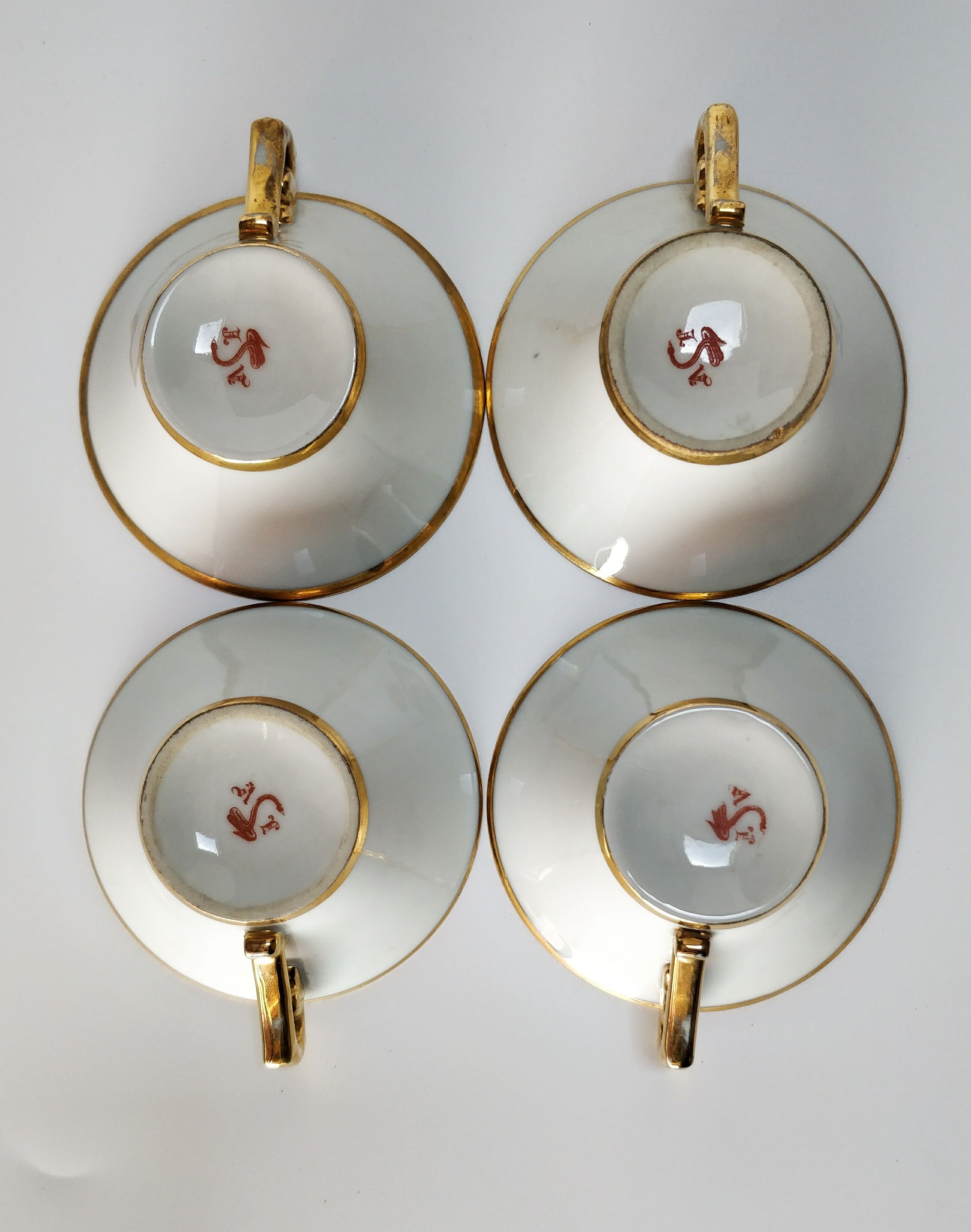 Art Deco Snake Porcelain Coffee Cups