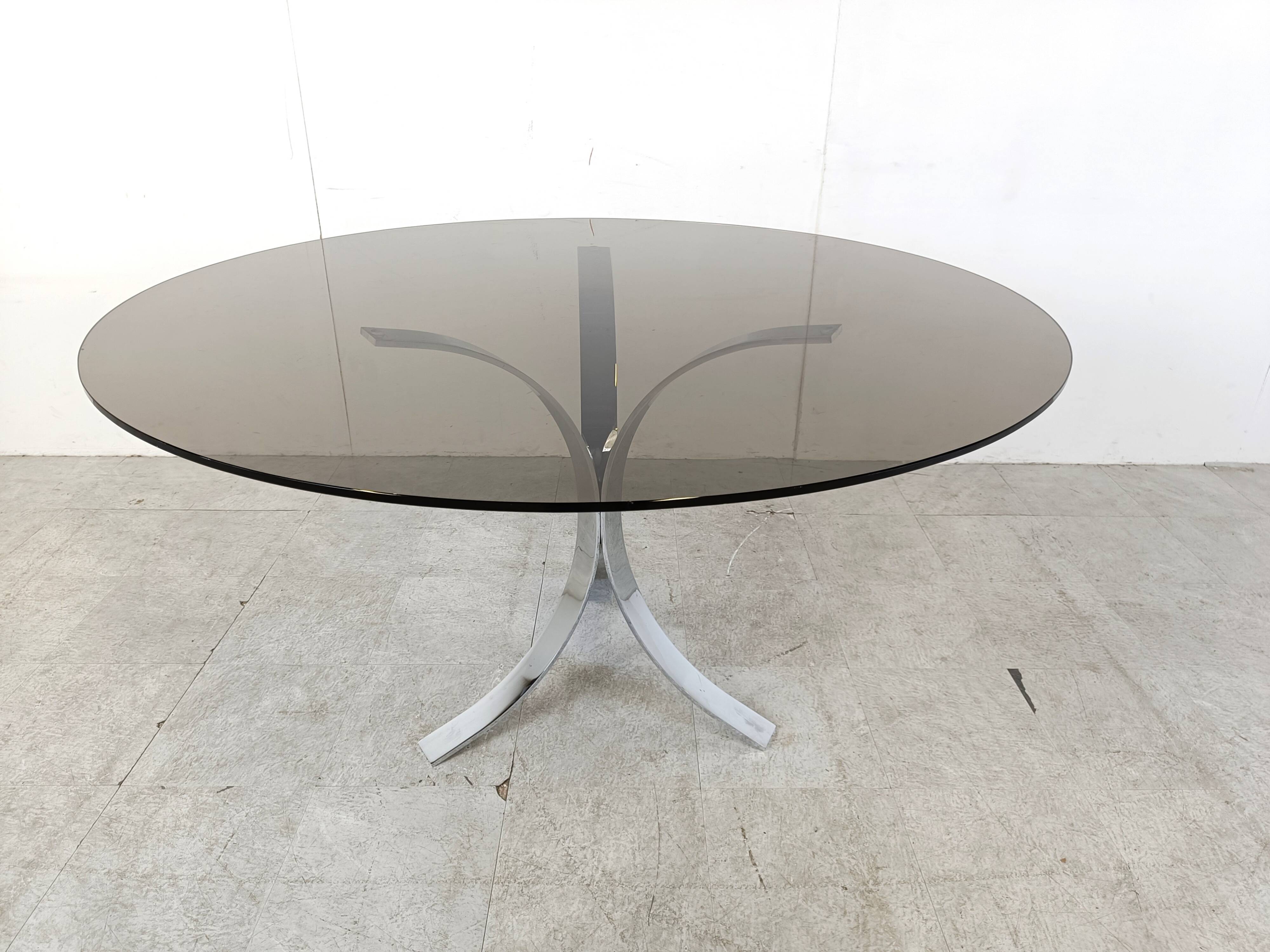 Vintage chrome dining table, 1970s