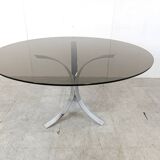 Vintage chrome dining table, 1970s