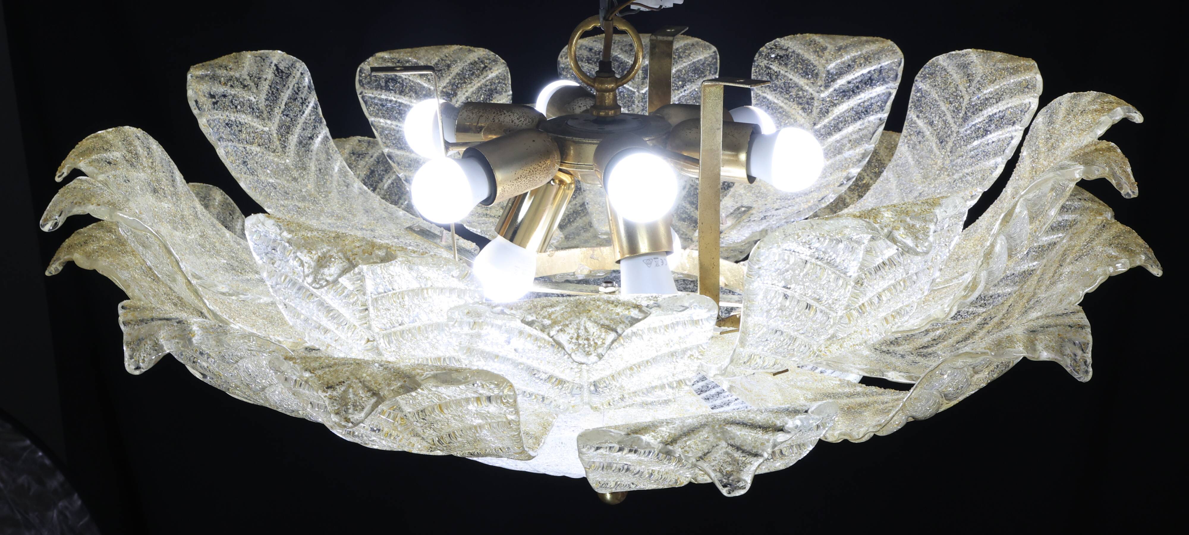 Dubai, Large Size Murano Glass Gold Flush Mount, 1970s