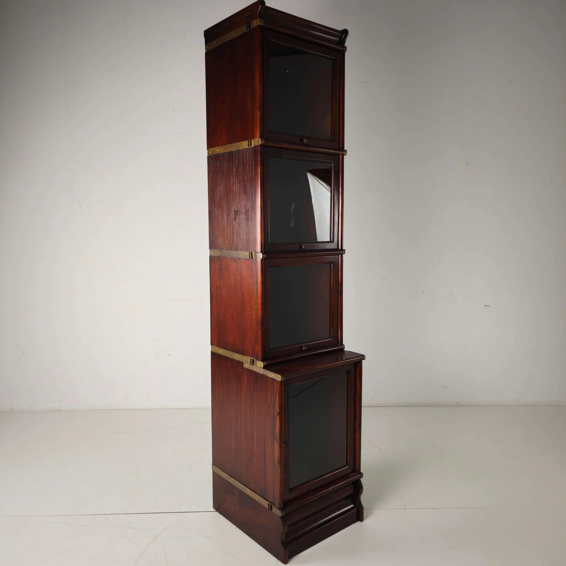 Late 20th century hardwood barrister bookcase
