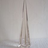 Glass paper press signed Archimède Séguso. Obelisk.