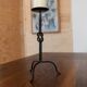 Bougeoir en fer forgé noir avec détail de nœud - Centre de table vintage brutaliste italien des années 1970