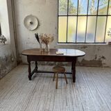 19th century oval solid oak table