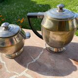 Art Deco silver-plated coffee and sugar bowl set