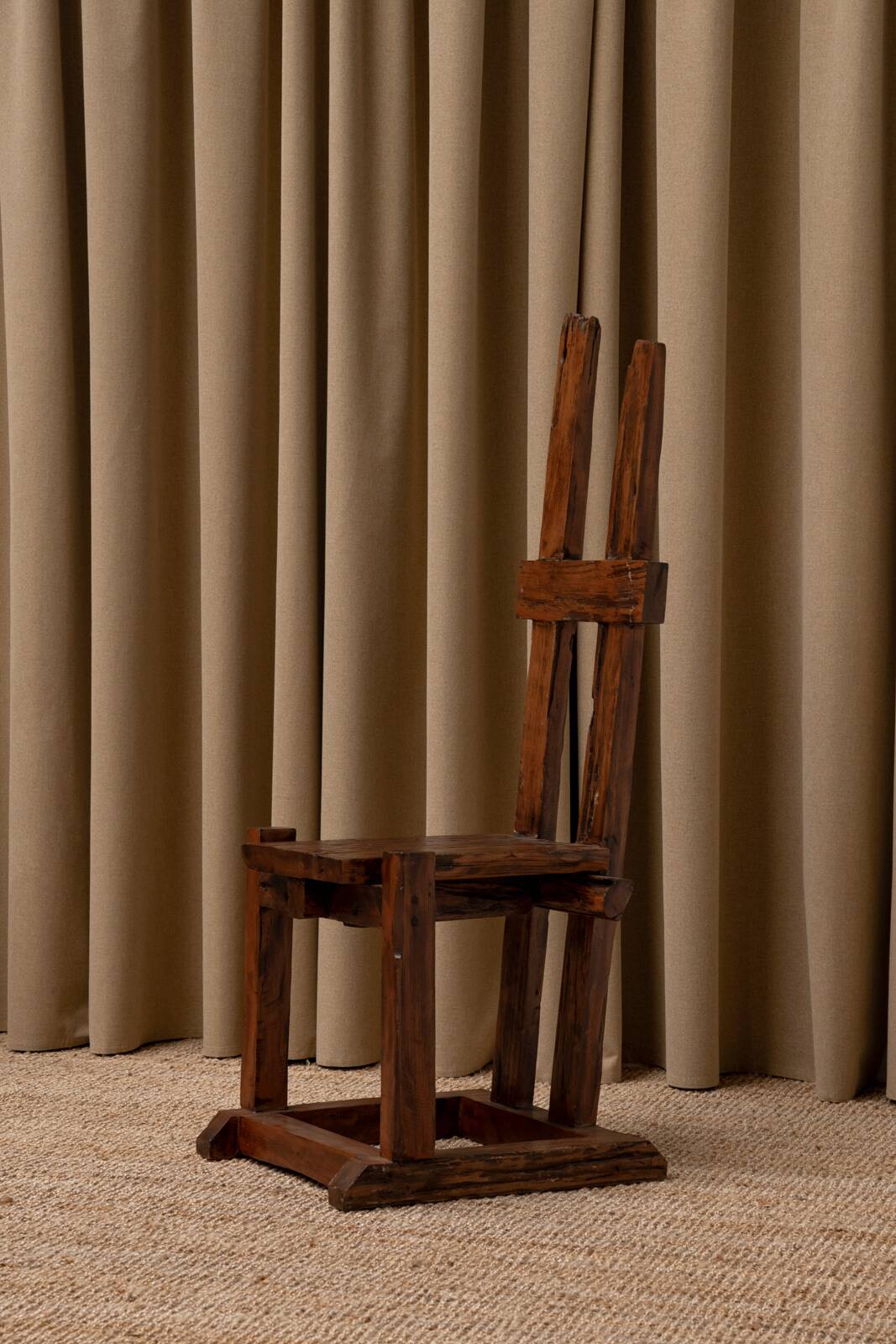 Pair of rustic Wabi Sabi Chairs, 1950s