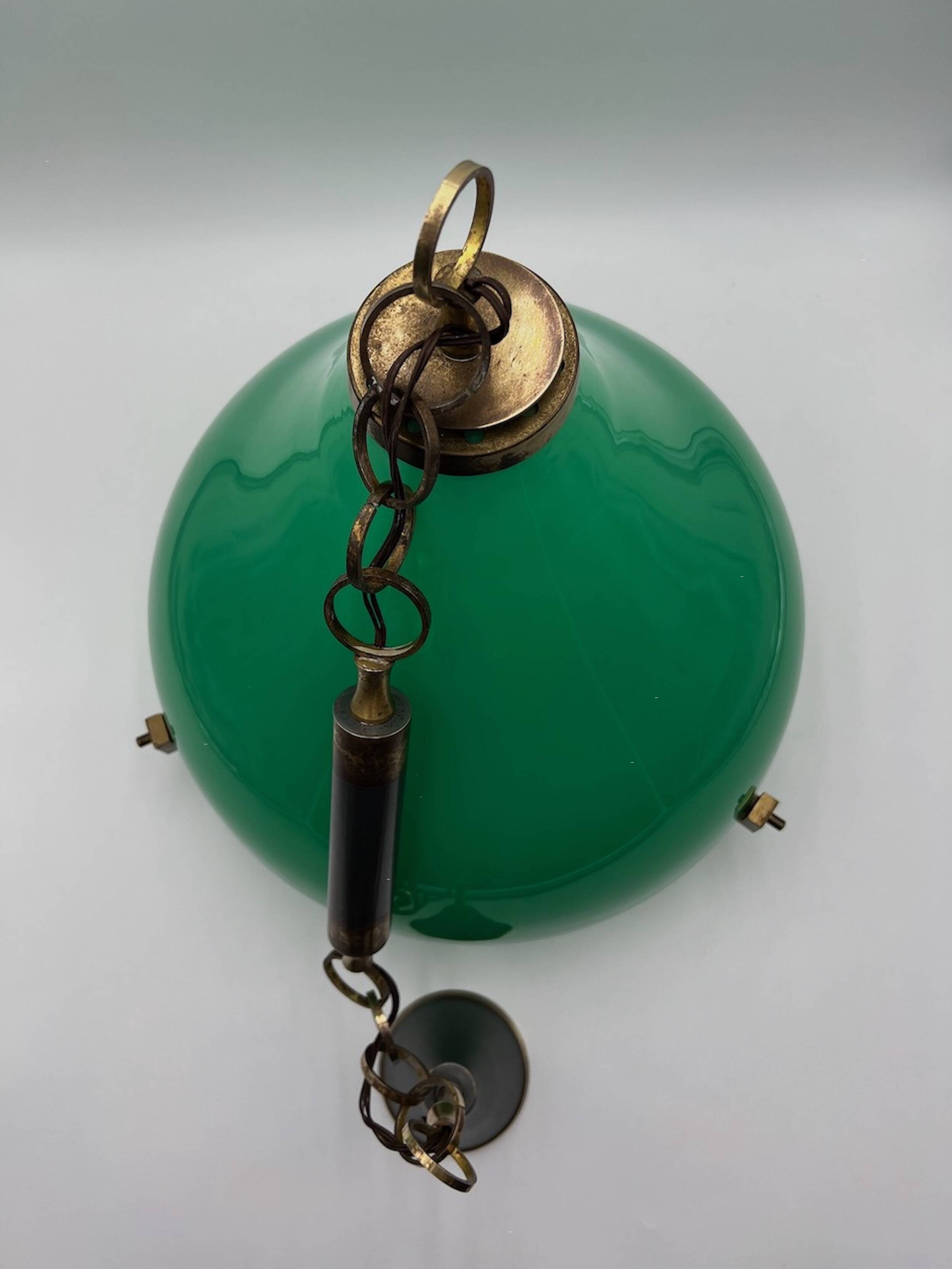 Suspension en acrylique vert vintage Italie, années 60