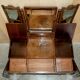 Table de toilette gothique en noyer Burr & Burl avec ferrures en laiton