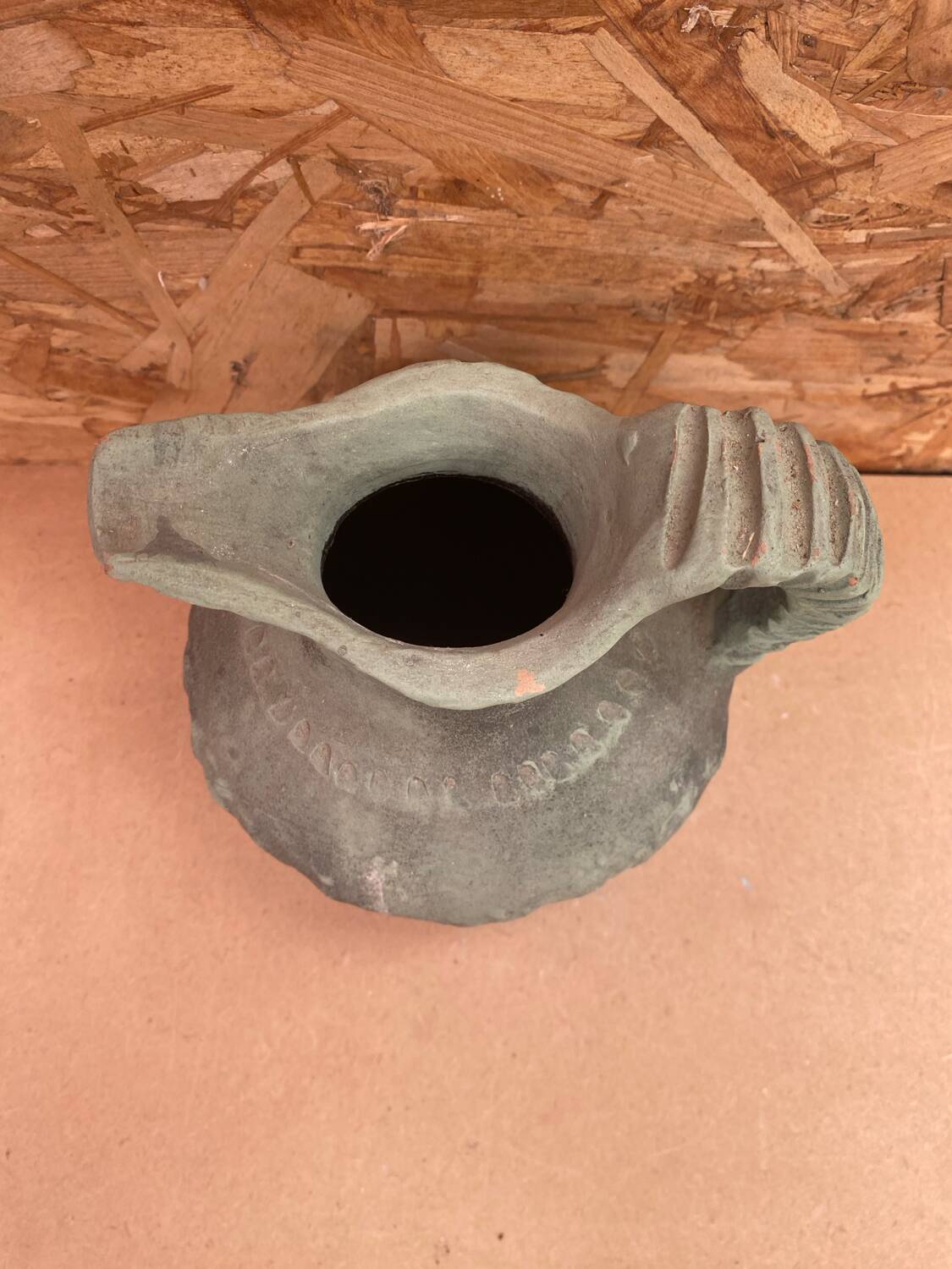 Antique marcelo jornet pitcher green terracotta vintage