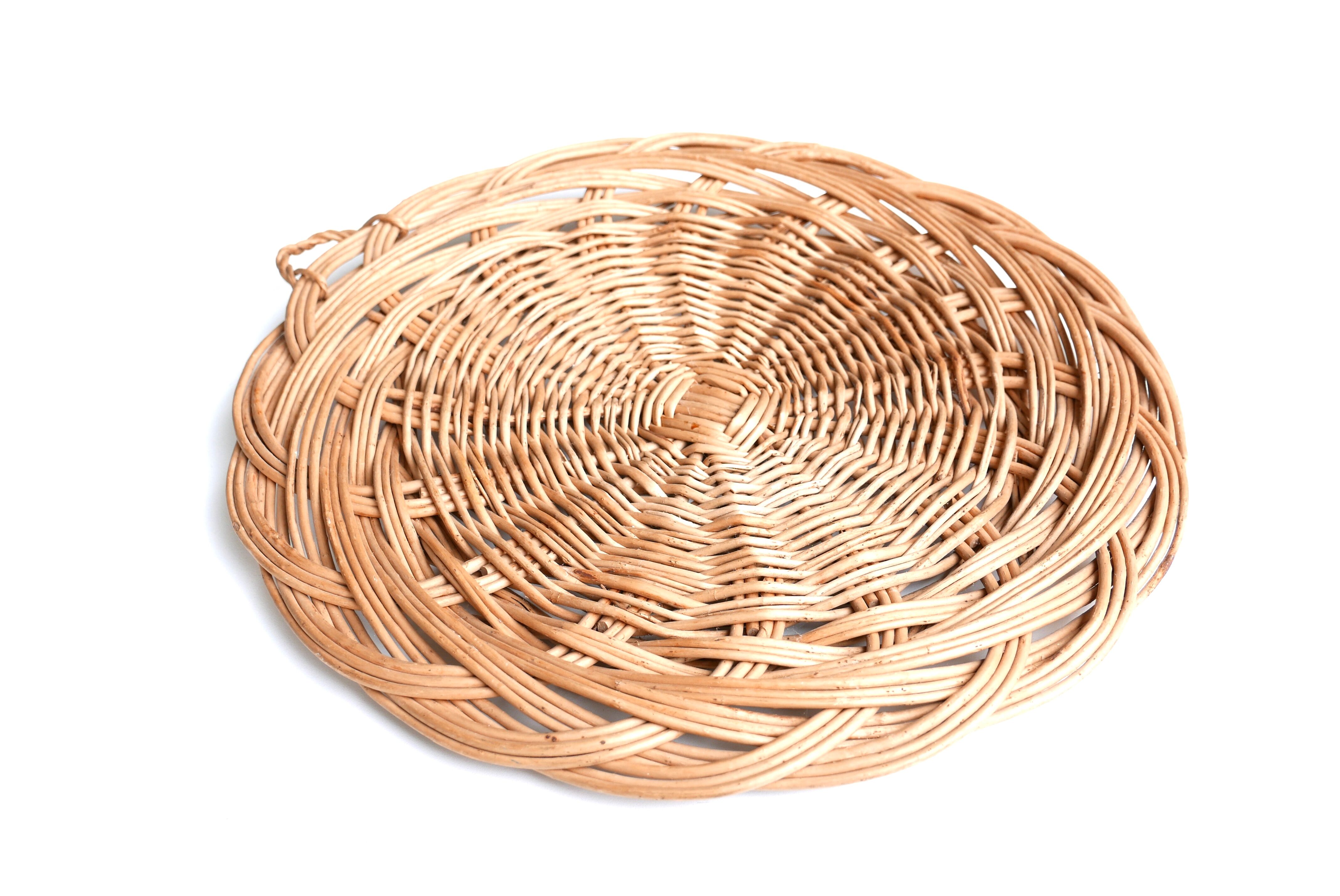 Round wicker or wall decoration, 1950s