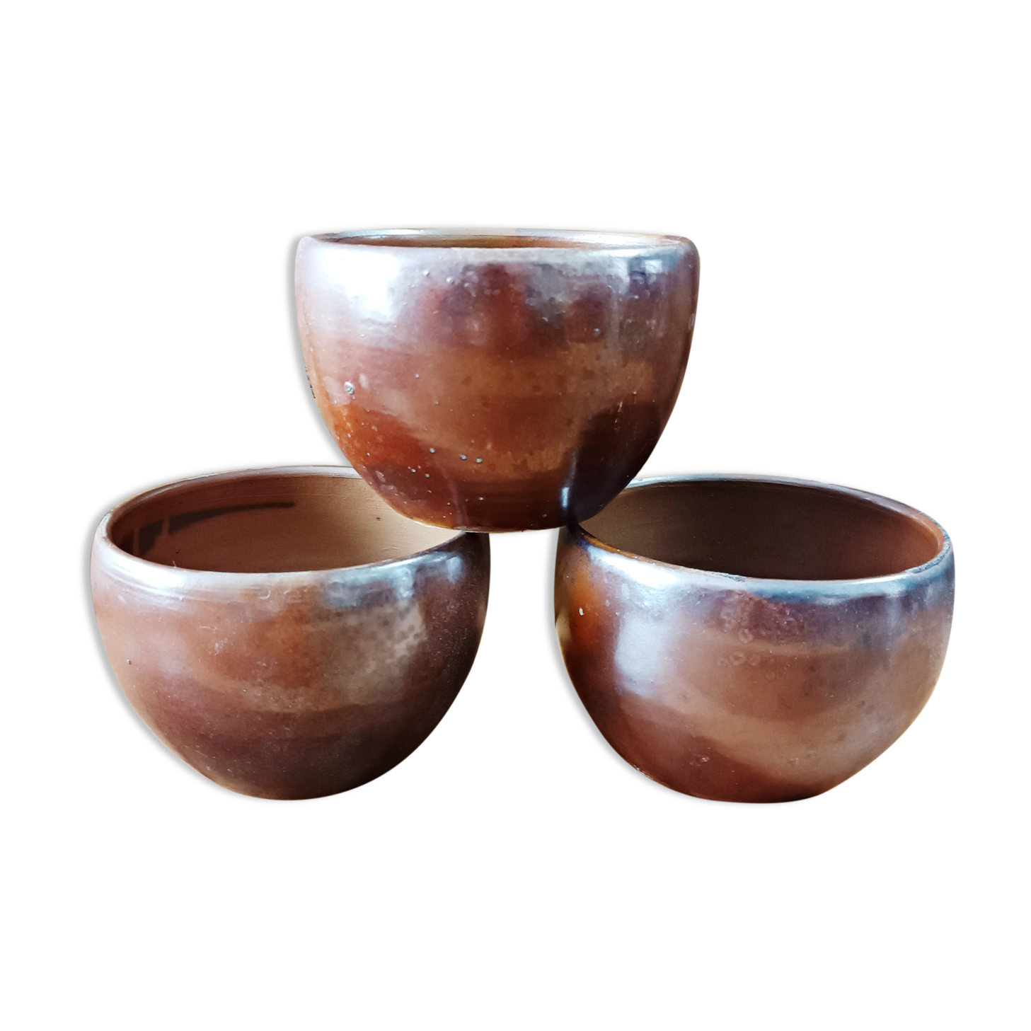Set of 3 Sars pottery stoneware bowls, Lentier