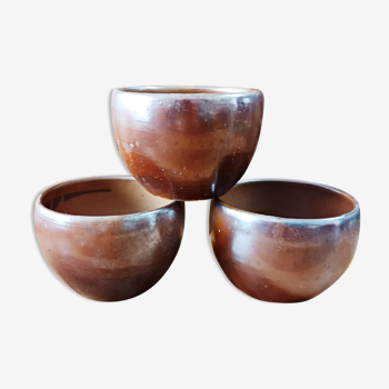 Lot de 3 bols en grès Sars poterie, Lentier