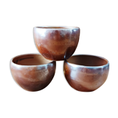Set of 3 stoneware bowls Sars pottery, Lentier