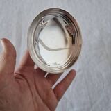 Set of 8 silver metal glasses for champagne or ice cream Mid Century Design