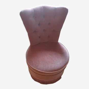 Chauffeuse velours rose
