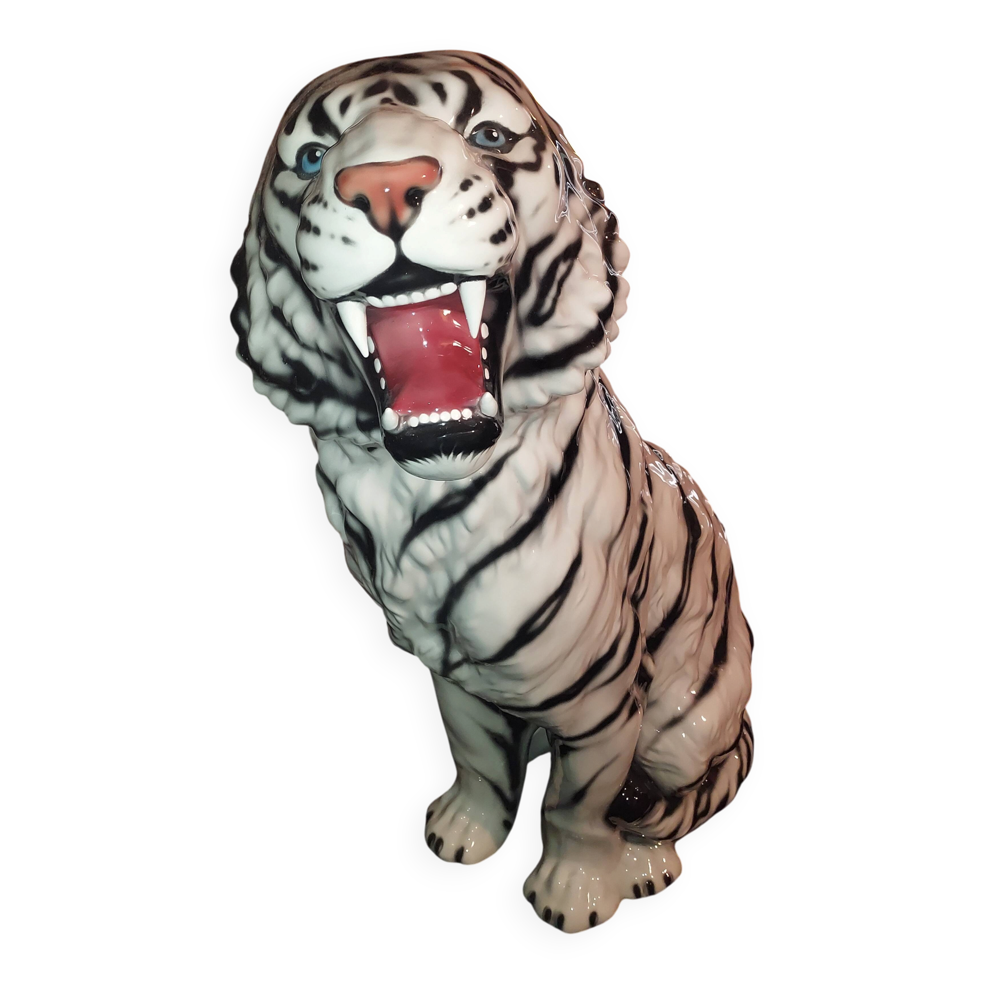 Ceramic large white tiger