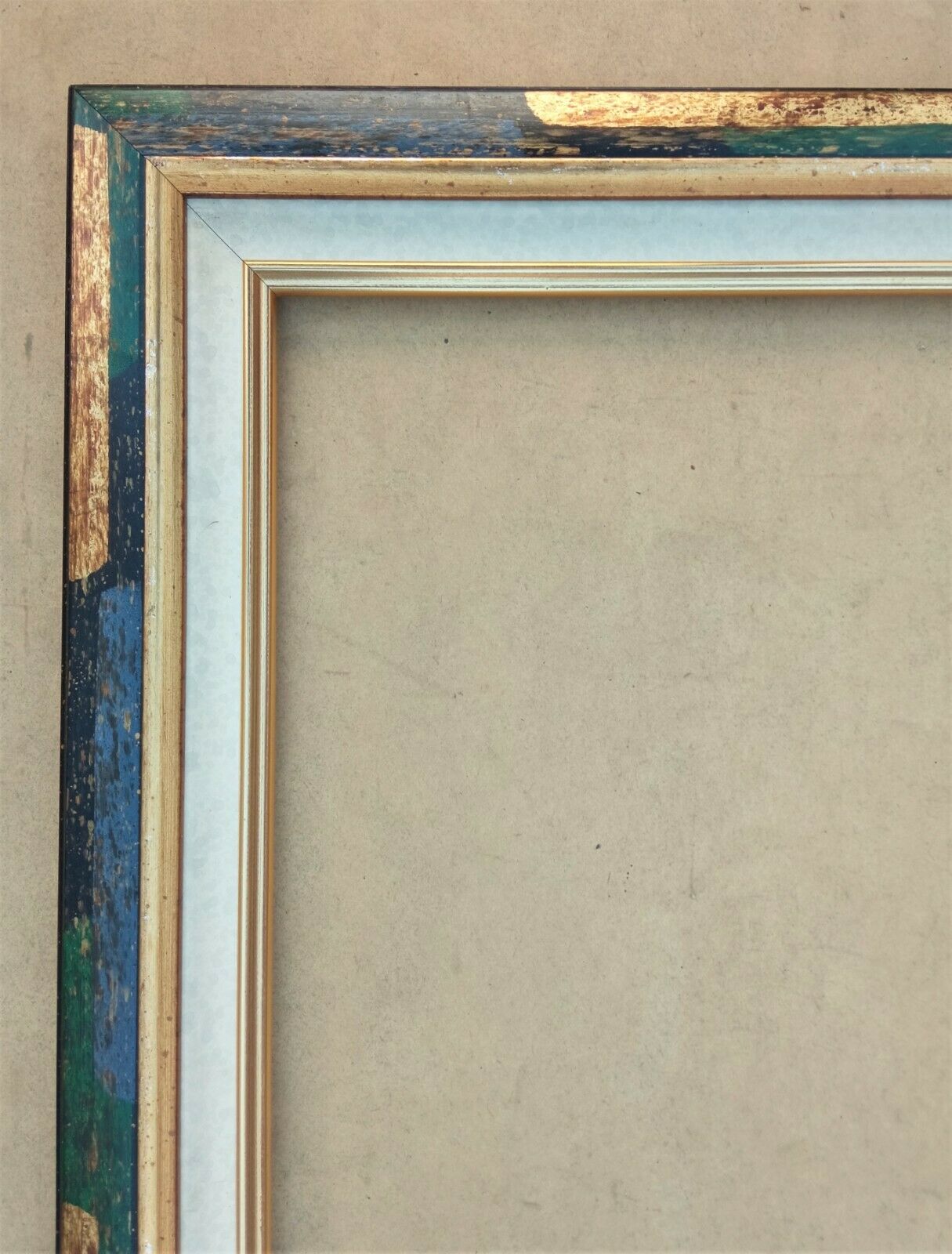 Contemporary gold and green blue frame