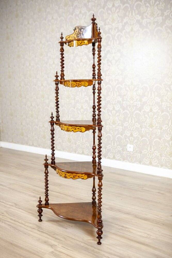 Late 19th Century Inlaid Corner Shelf, 1890s