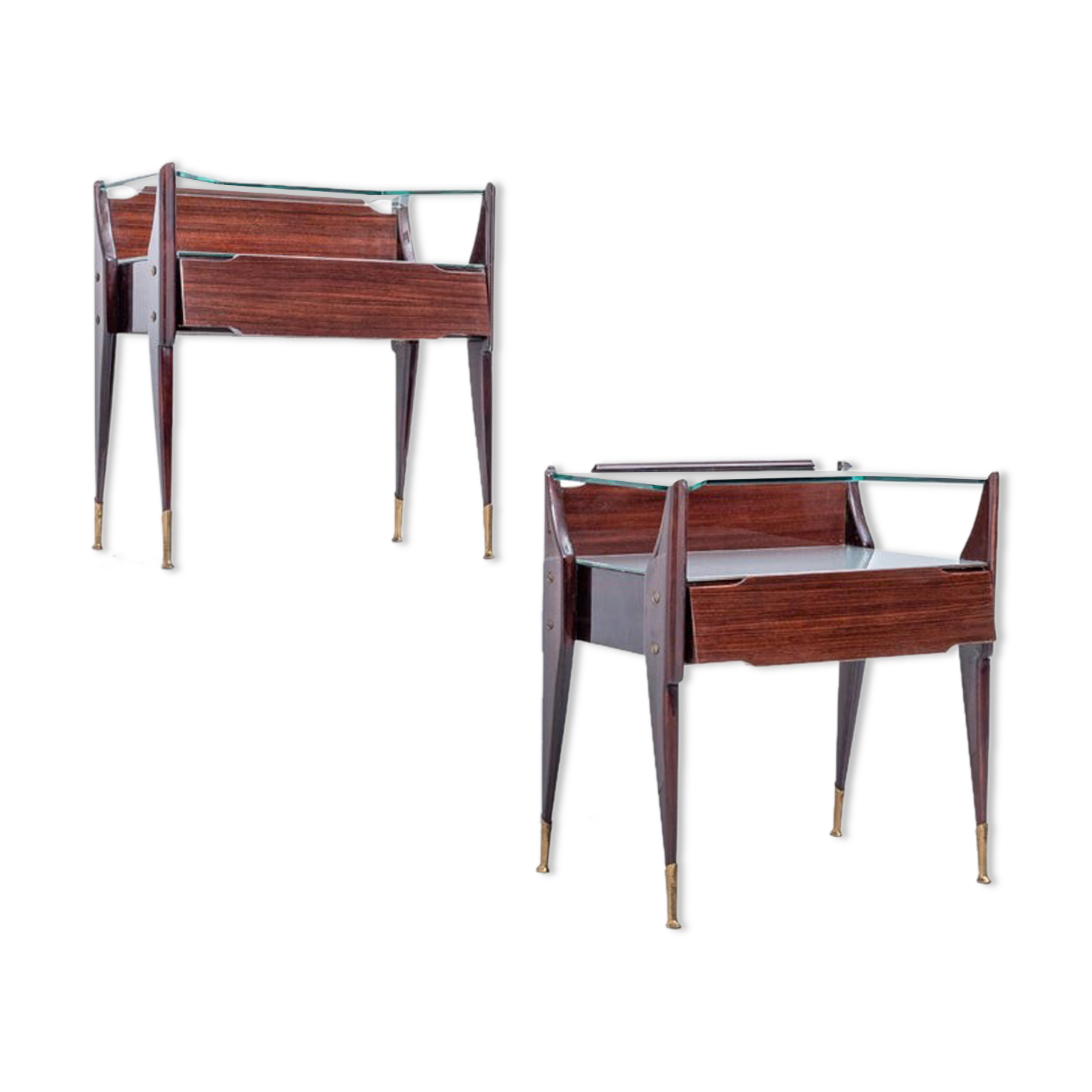 Set of 2 bedside tables by La Permanente Mobili Cant Italy 1950s