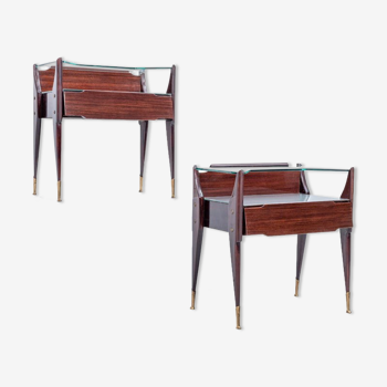 Set of 2 bedside tables by La Permanente Mobili Cant Italy 1950s