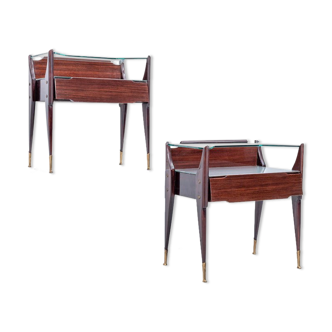 Set of 2 bedside tables by La Permanente Mobili Cant Italy 1950s