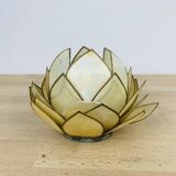 Mother-of-pearl lotus flower candle holder