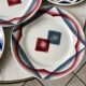 Set of 6 flat plates badonviller courville and sumatra 30s