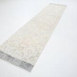 3x11 Rugs For Hallway Beige & Blue Vintage Runner Rug, 82x338Cm