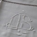 Antique pillowcases linen monogram DS