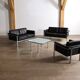 Horst Brüning Model 6912 two seater sofa in black leather for Kill International, Germany 1967