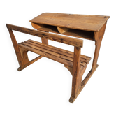 Double solid wood school desk